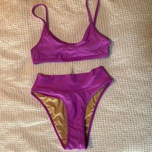 FreePeople GNASH Swim Bikini Teardrop Top and Dip Brief Bottoms